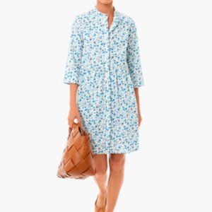 Tuckernuck calico floral royal shirt dress, size XS NWT